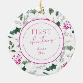 Schattigee Baby Pet Eerste Kerstfoto Ornament (Achterkant)