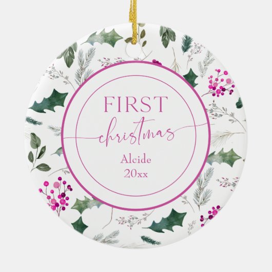 Schattigee Baby Pet Eerste Kerstfoto Ornament (Achterkant)