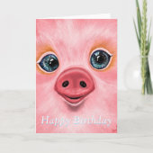Schattigee Baby Pig Happy Birthday Kaarten - Smile (Voorkant)