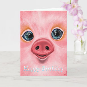 Schattigee Baby Pig Happy Birthday Kaarten - Smile