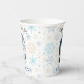 Schattigee Baby Pinguïn 1e Verjaardags Winter Papieren Bekers (Rechts)