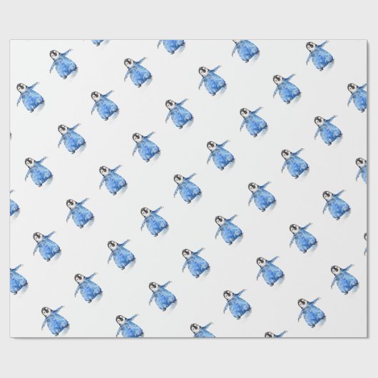 Schattigee Baby Pinguïn in Onsie Cadeaupapier (Vlak)