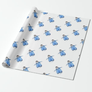 Schattigee Baby Pinguïn in Onsie Cadeaupapier