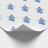 Schattigee Baby Pinguïn in Onsie Cadeaupapier (Hoek)