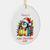 Schattigee Baby Pinguïn Kerstmis Keramisch Ornament (Rechts)