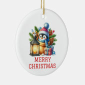 Schattigee Baby Pinguïn Kerstmis Keramisch Ornament (Rechts)