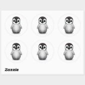 Schattigee Baby Pinguïn op Wit Ronde Sticker (Vel)