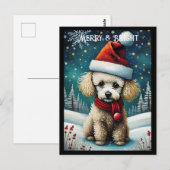 Schattigee Baby poedel besneeuwde weide kerstman h Briefkaart (Voorkant / Achterkant)