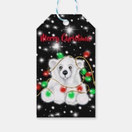 Schattigee baby Polar beer Kerstverlichting Sterre Cadeaulabel