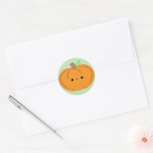 Schattigee Baby pompoen sticker (Envelop)