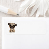 Schattigee Baby Pug Puppy Dog Etiket (Insitu)