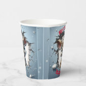 Schattigee Baby Rendier 3D Kerstmis Papieren Bekers (Rechts)