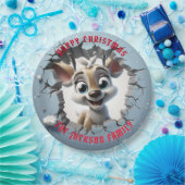 Schattigee Baby Rendier 3D Kerstmis Papieren Bordje (Feest)