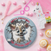 Schattigee Baby Rendier 3D Kerstmis Papieren Bordje (Feest)