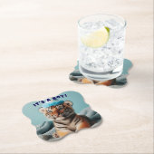 Schattigee Baby Reveal Boy Blue Baby Tiger Kartonnen Onderzetters (Insitu)
