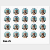 Schattigee Baby Reveal Boy Blue Baby Tiger Ronde Sticker (Vel)