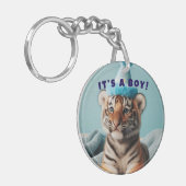 Schattigee Baby Reveal Boy Blue Baby Tiger Sleutelhanger (Voorkant Links)