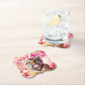 Schattigee Baby Reveal Meisje Roze Baby Tijger Kartonnen Onderzetters (Insitu)