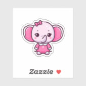 Schattigee Baby roze olifant uitgesneden vinyl Sti Sticker (Vel)
