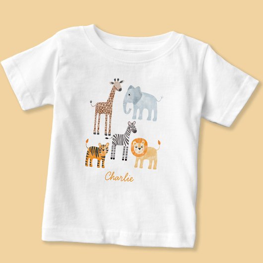 Schattigee Baby Safari Animal Waterverf Aangepaste