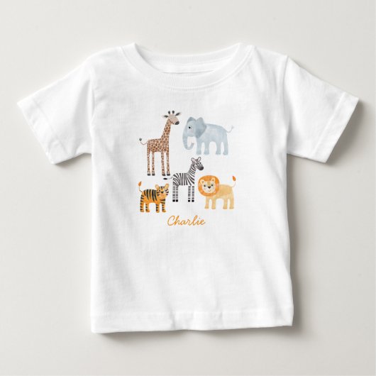 Schattigee Baby Safari Animal Waterverf Aangepaste (Voorkant)