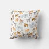 Schattigee Baby Safari Animal Waterverf Aangepaste Kussen (Achterkant)