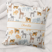 Schattigee Baby Safari Animal Waterverf Aangepaste Kussen
