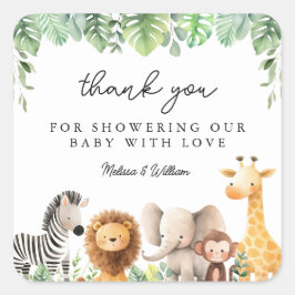 Schattigee Baby Safari Dieren Cadeau Label