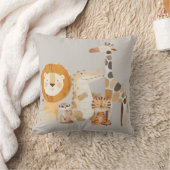 Schattigee Baby Safari Dieren op Smokey Beige Kussen (Deken)