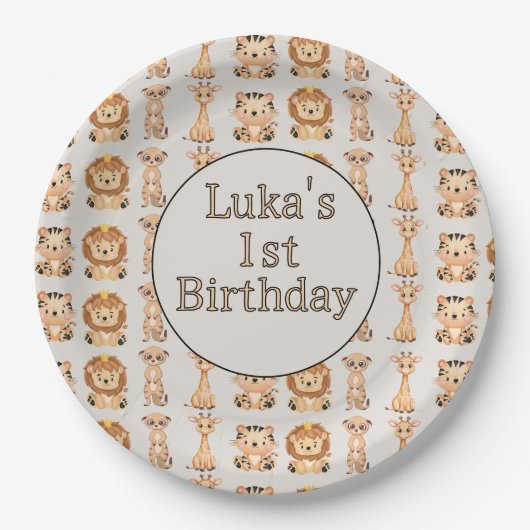 Schattigee Baby safaridieren Papieren Bordje (Voorkant)