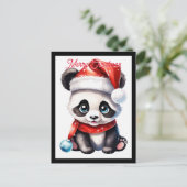 Schattigee Baby Santa Panda kerstvakantie Briefkaart (Staand voorkant)