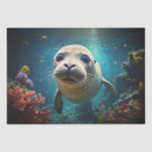 Schattigee Baby Seal Close-up - Decoupage - Tissuepapier (Voorkant)