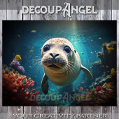 Schattigee Baby Seal Close-up - Decoupage - Tissuepapier