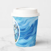 Schattigee Baby Shark Fish Under the Zee Birthday  Papieren Bekers (Links)