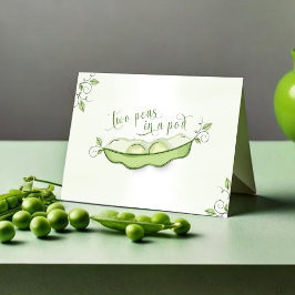 Schattigee Baby shower tweeling Peapod Bedankkaart