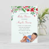 Schattigee Baby shower Uitnodiging Sjabloon (Staand voorkant)