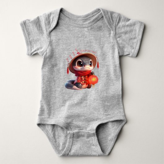 Schattigee Baby Slang Chinees Nieuwjaar 2025 Baby  Romper (Voorkant)