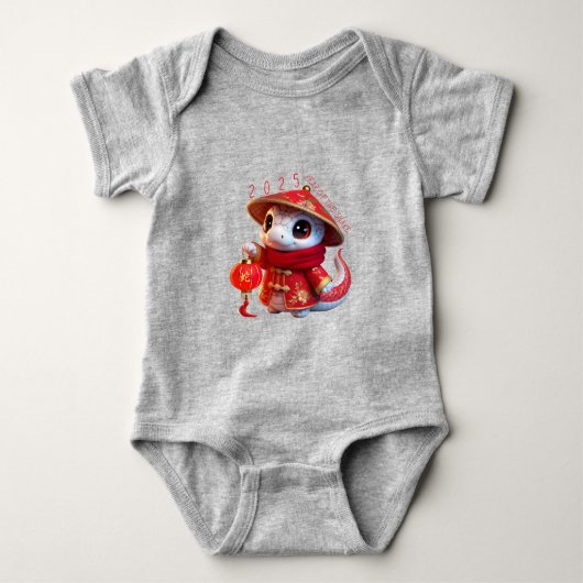 Schattigee Baby Slang Chinees Nieuwjaar 2025 Baby  Romper (Voorkant)