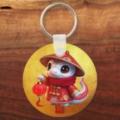 Schattigee Baby Slang Chinees Nieuwjaar Monogram R Sleutelhanger (Voorkant)