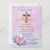 Schattigee Baby slapen in een Bloemendoopuitnodigi Kaart (Voorkant)