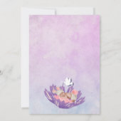 Schattigee Baby slapen in een Bloemendoopuitnodigi Kaart (Achterkant)