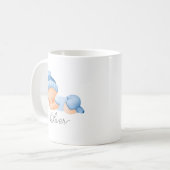 Schattigee Baby Sleeping Boy Blue Gepersonaliseerd Koffiemok (Voorkant links)