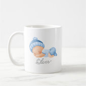 Schattigee Baby Sleeping Boy Blue Gepersonaliseerd Koffiemok (Links)