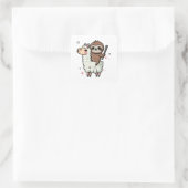 Schattigee Baby Sloth en Llama Vierkante Sticker (Tas)