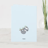 Schattigee Baby Sloth Happy 1st Birthday Wenskaart Kaart (Achterkant)