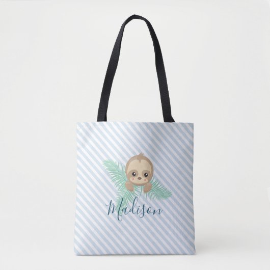 Schattigee Baby Sloth Monogram Canvas tas (Voorkant)