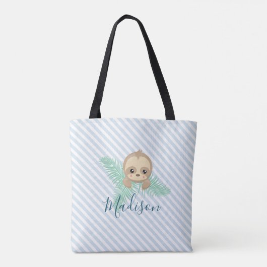 Schattigee Baby Sloth Monogram Canvas tas (Achterkant)