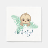 Schattigee Baby Sloth Oh Baby Baby shower Papieren Servetten (Voorkant)