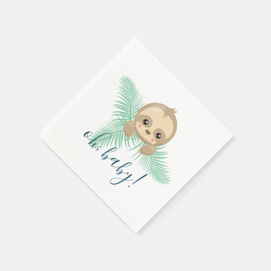 Schattigee Baby Sloth Oh Baby Baby shower Papieren Servetten (Hoek)