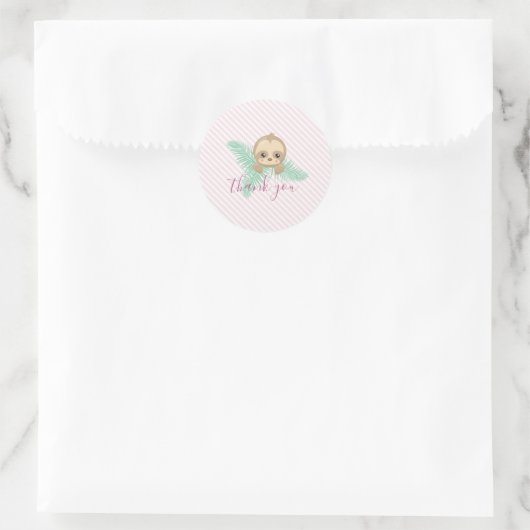 Schattigee Baby Sloth Verjaardagsfeestje Stickers (Tas)